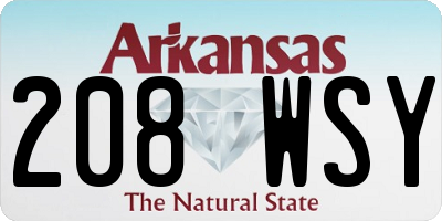 AR license plate 208WSY