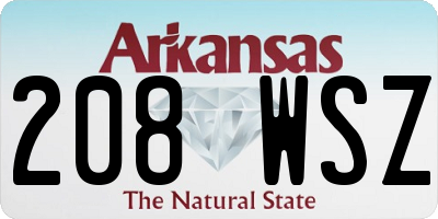 AR license plate 208WSZ