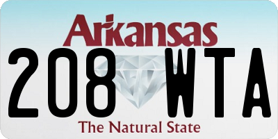 AR license plate 208WTA
