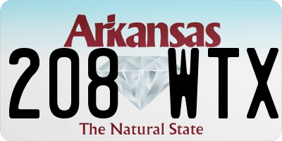 AR license plate 208WTX
