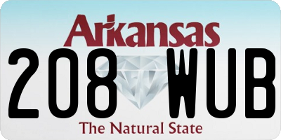 AR license plate 208WUB