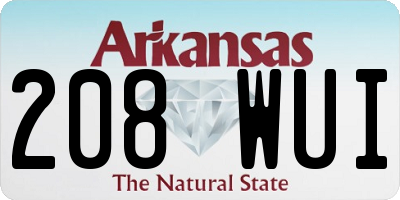 AR license plate 208WUI