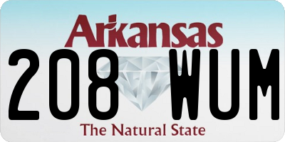 AR license plate 208WUM