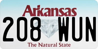 AR license plate 208WUN