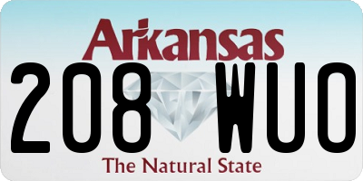 AR license plate 208WUO