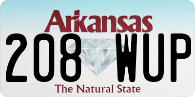 AR license plate 208WUP