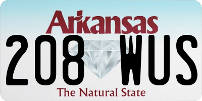 AR license plate 208WUS