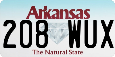 AR license plate 208WUX