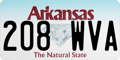 AR license plate 208WVA