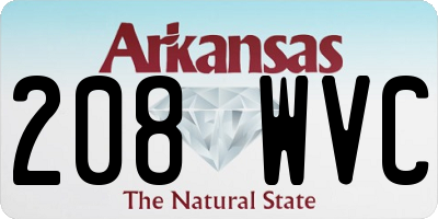 AR license plate 208WVC