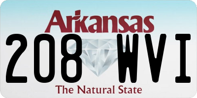 AR license plate 208WVI