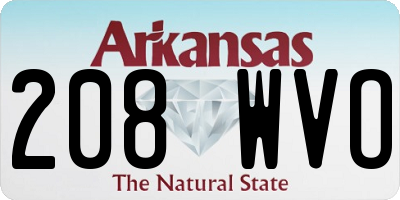 AR license plate 208WVO