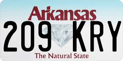 AR license plate 209KRY