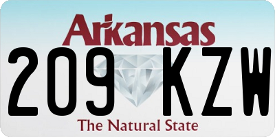 AR license plate 209KZW