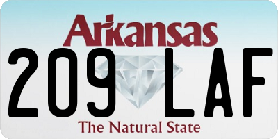 AR license plate 209LAF