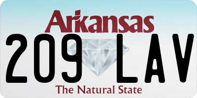 AR license plate 209LAV