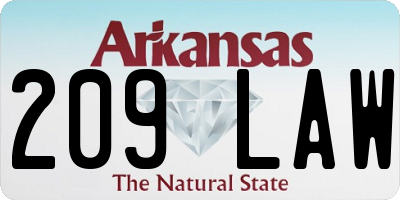 AR license plate 209LAW