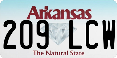 AR license plate 209LCW
