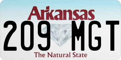AR license plate 209MGT