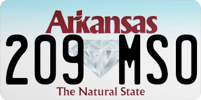 AR license plate 209MSO