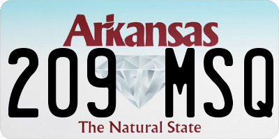 AR license plate 209MSQ