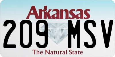 AR license plate 209MSV