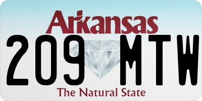 AR license plate 209MTW