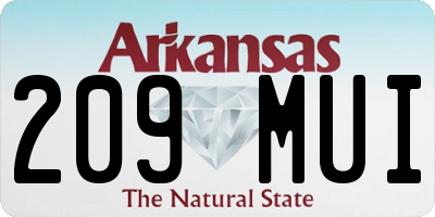 AR license plate 209MUI