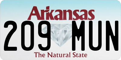 AR license plate 209MUN