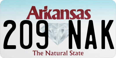 AR license plate 209NAK