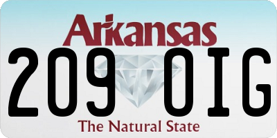 AR license plate 209OIG