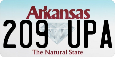 AR license plate 209UPA