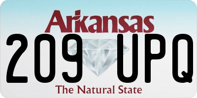 AR license plate 209UPQ