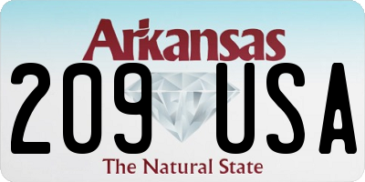 AR license plate 209USA