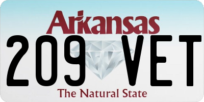 AR license plate 209VET
