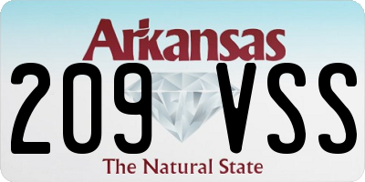 AR license plate 209VSS