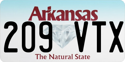 AR license plate 209VTX