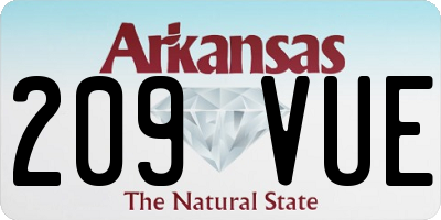 AR license plate 209VUE
