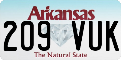 AR license plate 209VUK