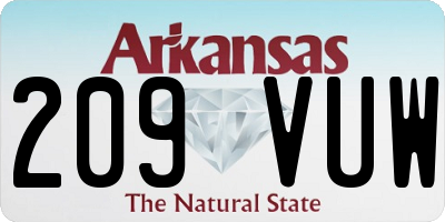 AR license plate 209VUW