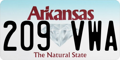 AR license plate 209VWA