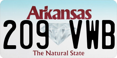 AR license plate 209VWB