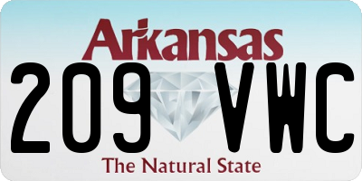 AR license plate 209VWC