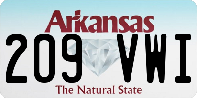 AR license plate 209VWI
