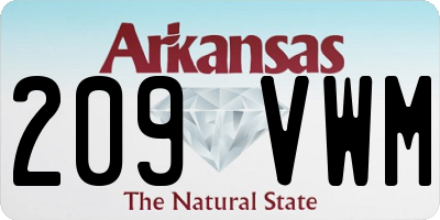 AR license plate 209VWM