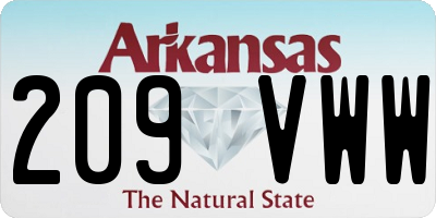AR license plate 209VWW