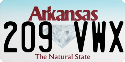 AR license plate 209VWX
