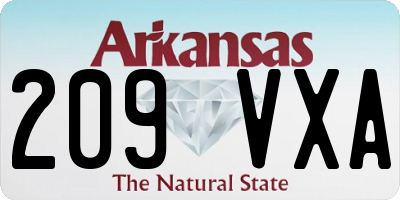 AR license plate 209VXA