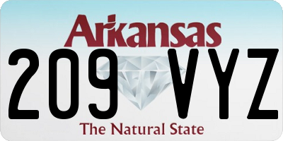 AR license plate 209VYZ