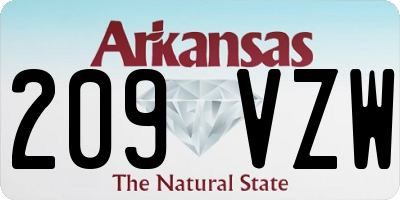 AR license plate 209VZW
